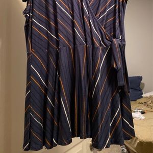 Small orange blue and white dress